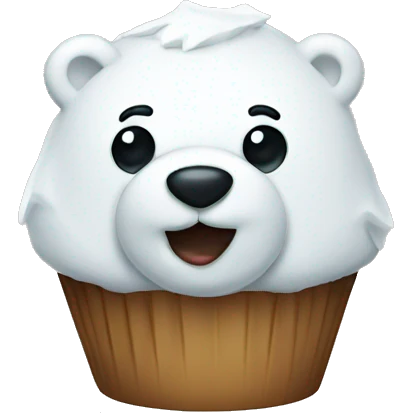 Polar bear cupcake  emoji