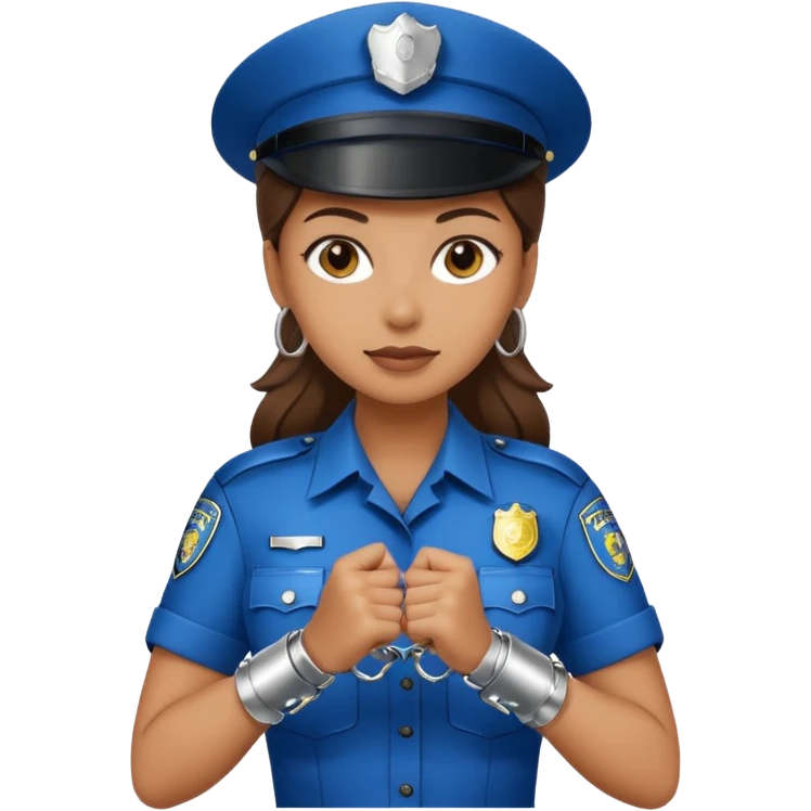 police woman holding hand cuffs emoji
