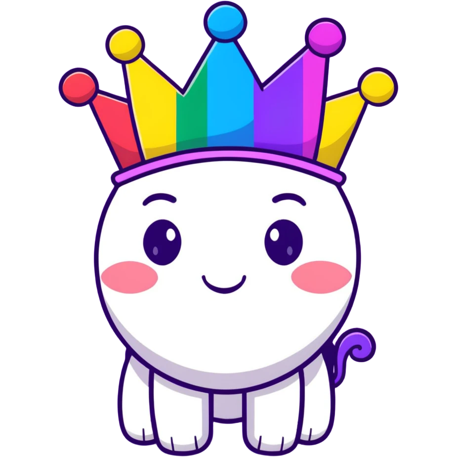 yellow face with rainbow crown, fabulous expression, pride flag emoji