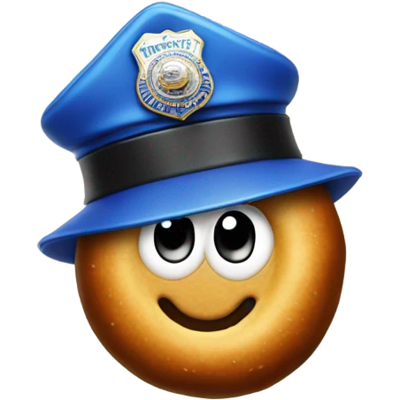 Donut wearing a police hat emoji