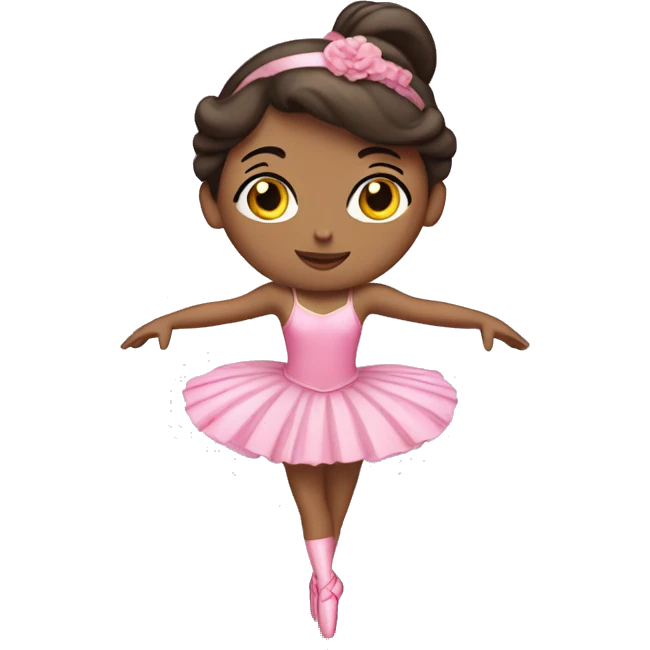 Brunette balerina with a pink costume  emoji