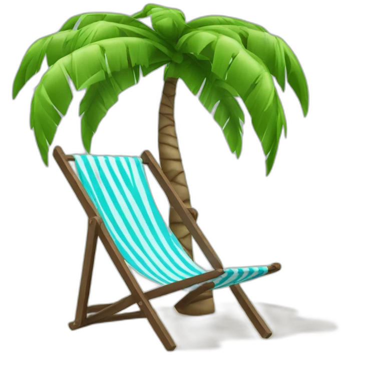 Beach Palm tree deckchair emoji
