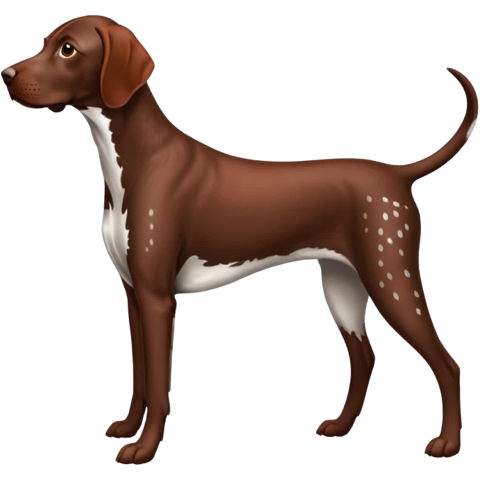 reddish brown german short haired pointer spotted  emoji