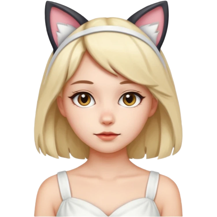 Kedi kız elbise beyaz 

 emoji