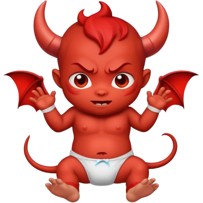 Super Cute baby devil in a diaper emoji