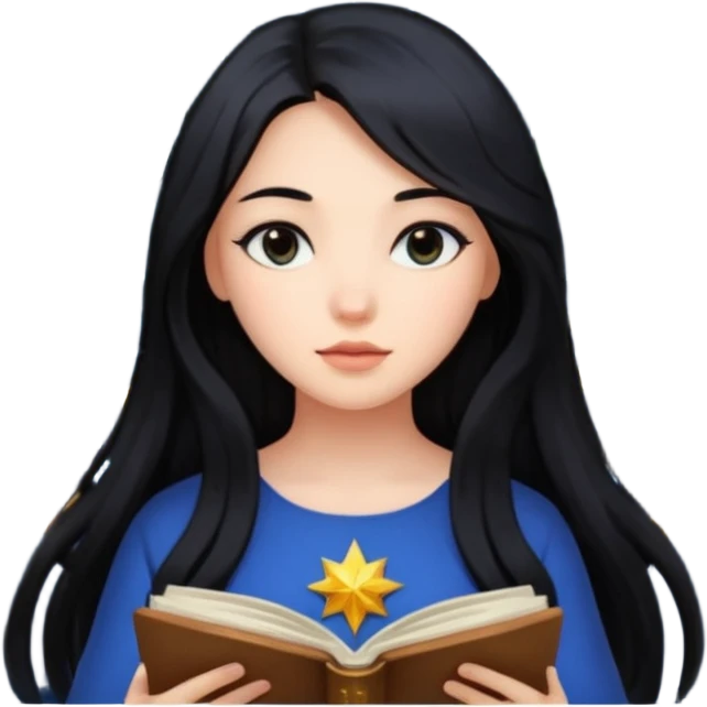 emoji of a girl with long hair reading a horoscope emoji