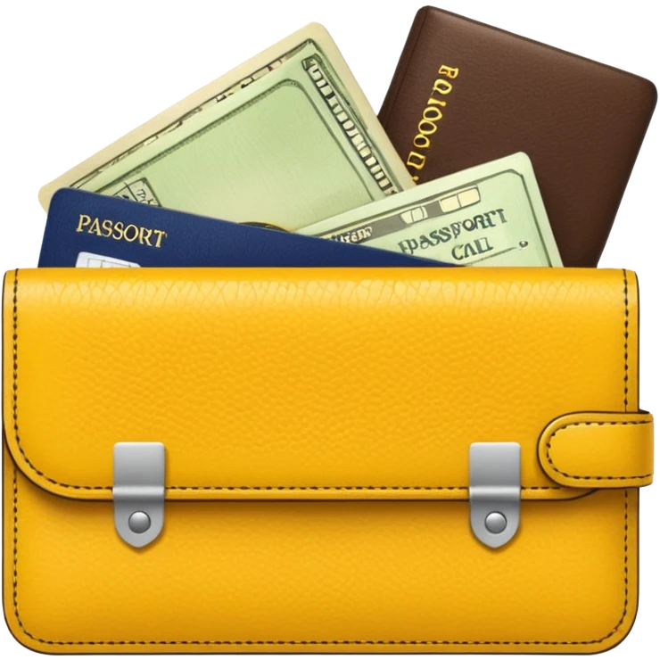 Travel yellow wallet – larger, holds passport and tickets.
 emoji