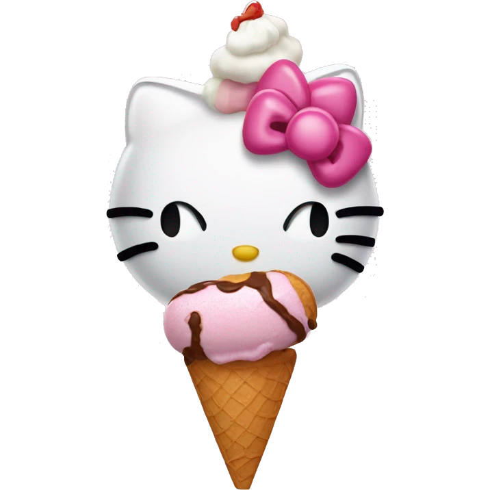 hello kitty with a ice cream emoji