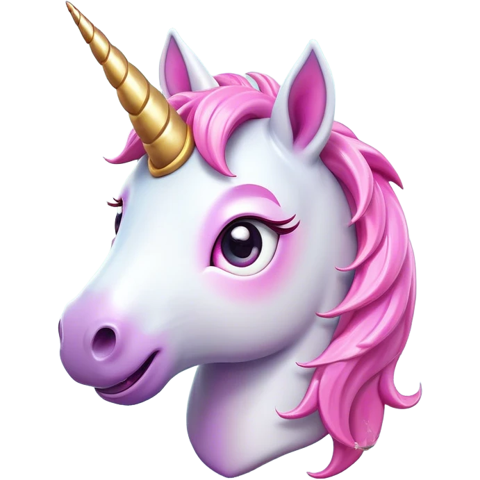 Cinematic Comical Unicorn Pony Portrait Emoji, Head tilted dramatically with an exaggeratedly amused expression, featuring a compact, magically adorned form with a sparkling tiny horn, wide, comically expressive eyes full of playful disbelief, and a subtly animated mane, Simplified yet hilariously expressive features, highly detailed, glowing with a slightly sassy pastel glow, high shine, dramatic yet playful, stylized with an air of cheeky magical mischief, soft glowing outline, capturing the essence of a meme-worthy unicorn pony that looks ready to trot its way into viral fame! emoji