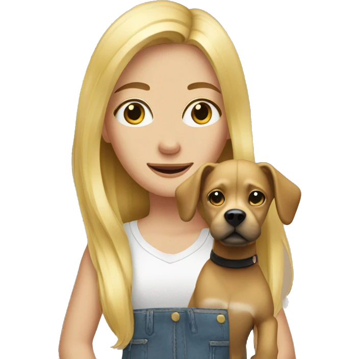 Blonde girl and dog emoji