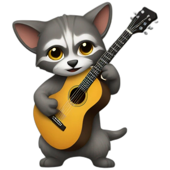 Mapache guitarrista emoji