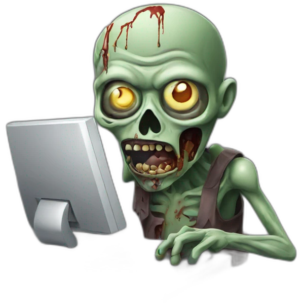 zombie with computer emoji