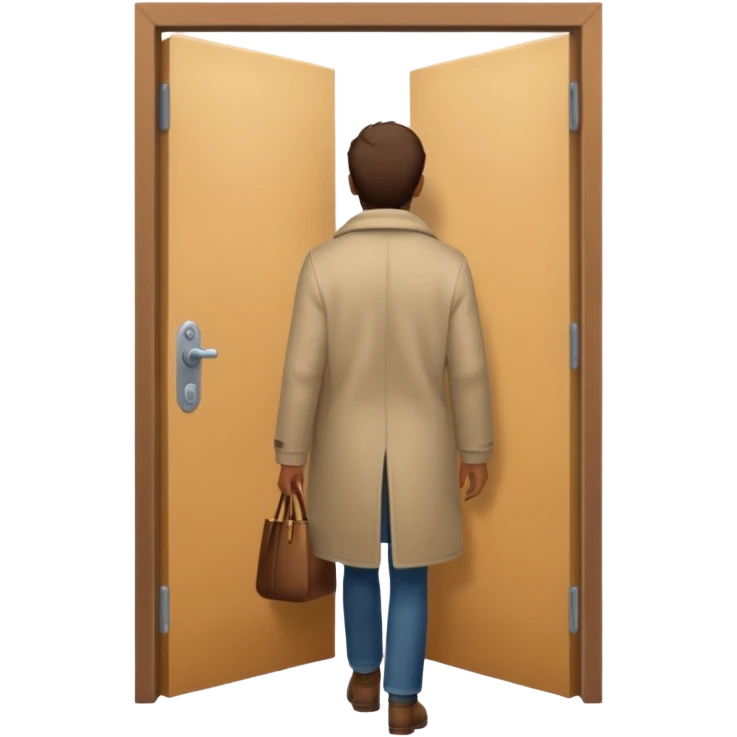 persona yéndose por la puerta  de espalda emoji