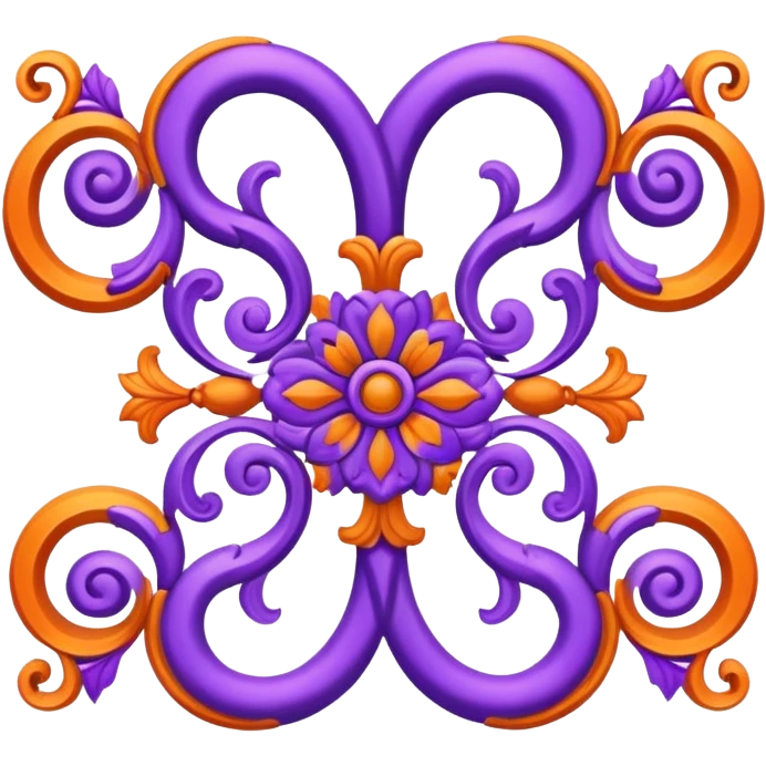 Purple orange scroll emoji