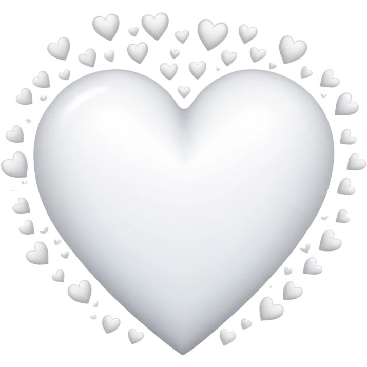 White heart exploding into more white hearts emoji