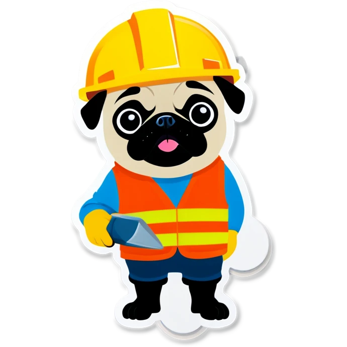 Pug in construction ppe  emoji