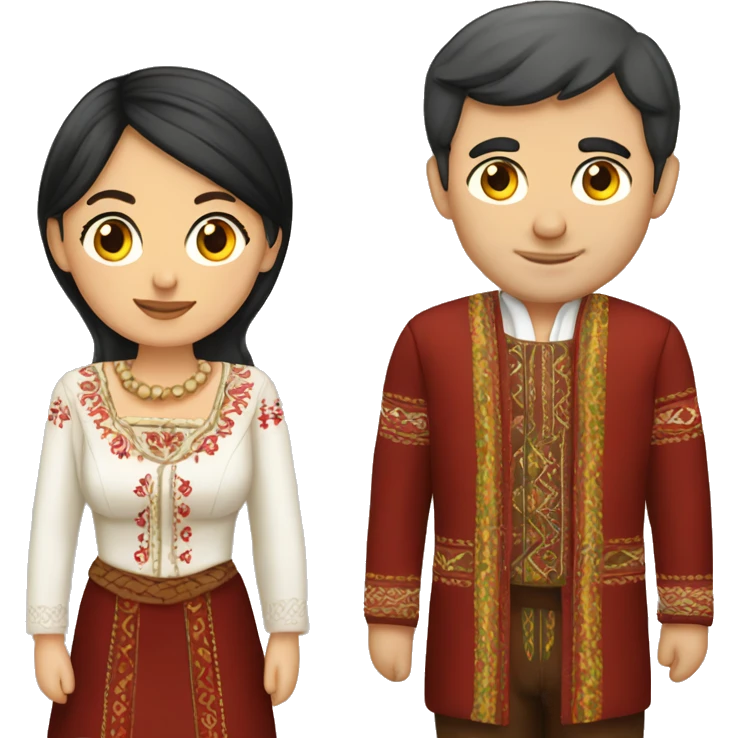 romanian couple with traditional clothes  emoji