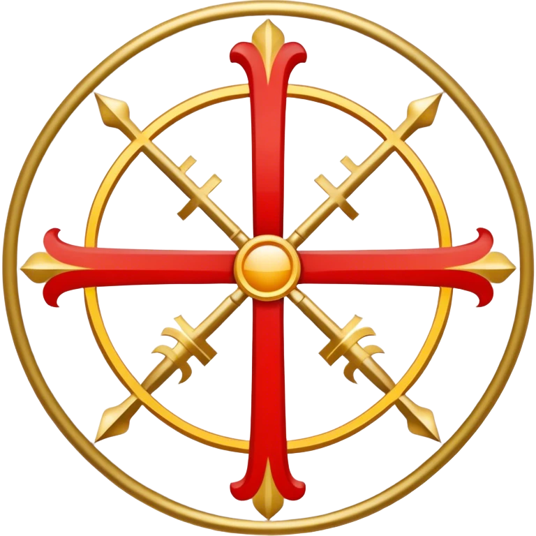 Pope's emblem with a touch of red emoji