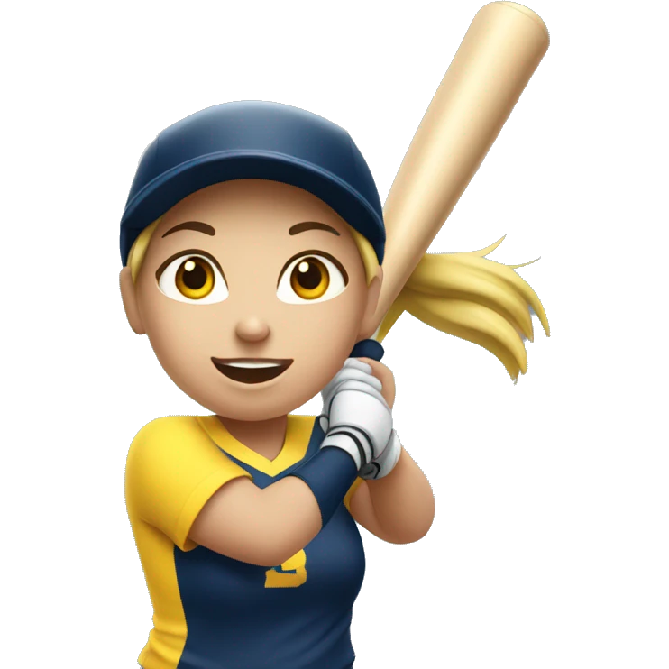 Girl hitting softball emoji