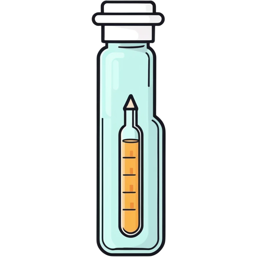 Clear glass insulin vial emoji