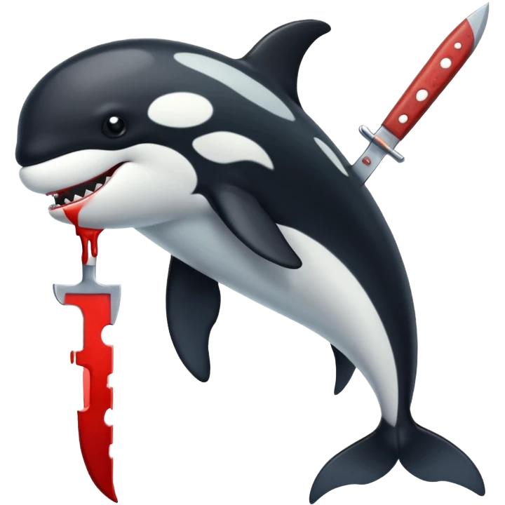 orca holding a bloody knife emoji