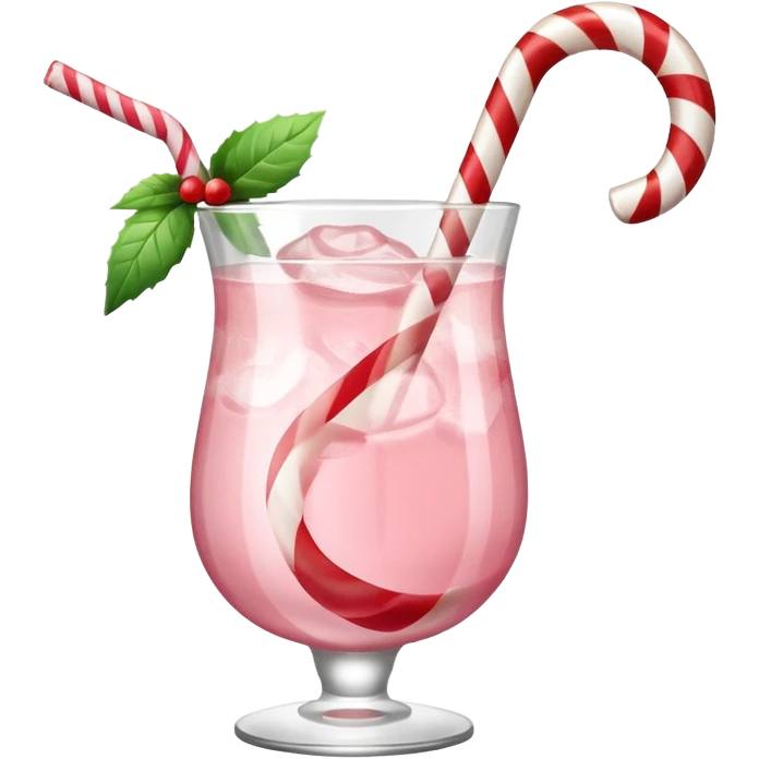 Light pink Peppermint candy cane cocktail emoji