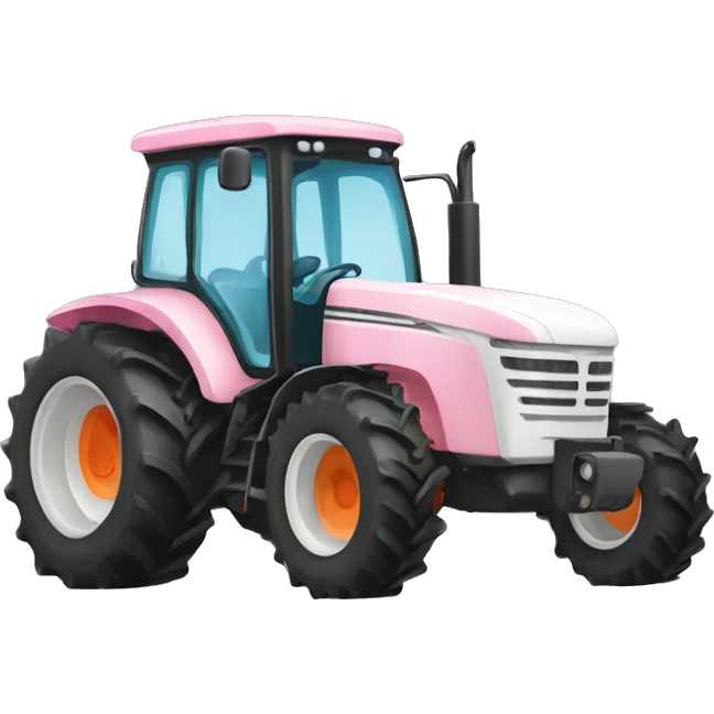 White, pink, orange farm tractor  emoji