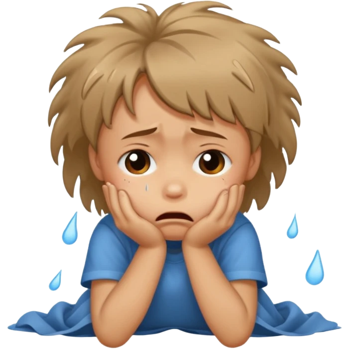 child crying laying on floor emoji