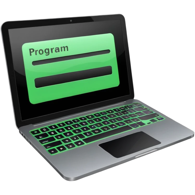 laptop with program code emoji
