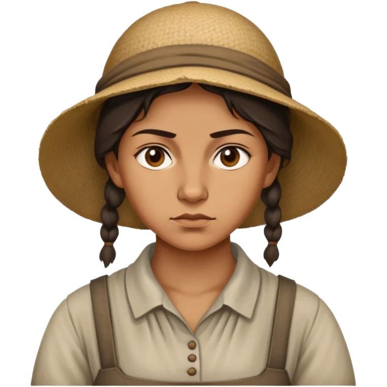 peasant women in an old shirt during the 1917 revolution photorealistic serious emoji