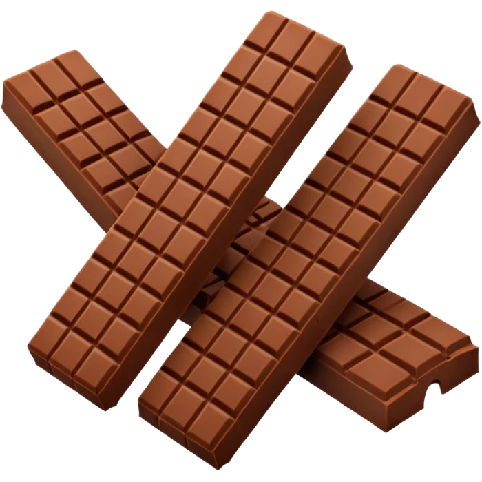 Illustrate a KitKat bar unwrapped, showing four chocolate fingers side by side. emoji