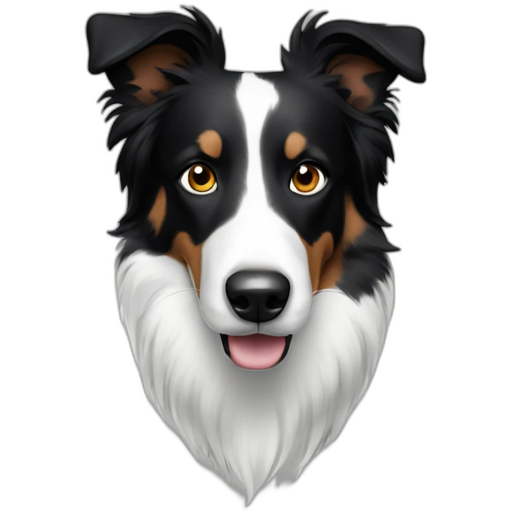 white-and-black-border-collie emoji