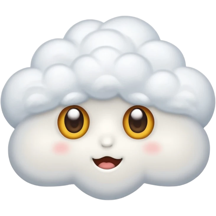 cute White Cloud, eyes,  emoji