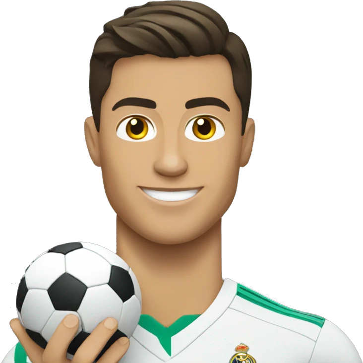 Cristiano Ronaldo holding a football emoji