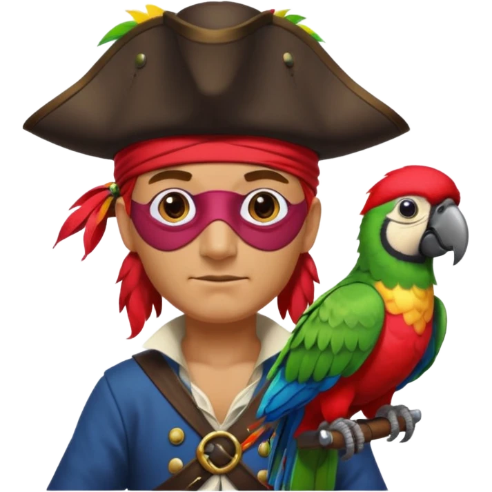 pirate and parrot emoji