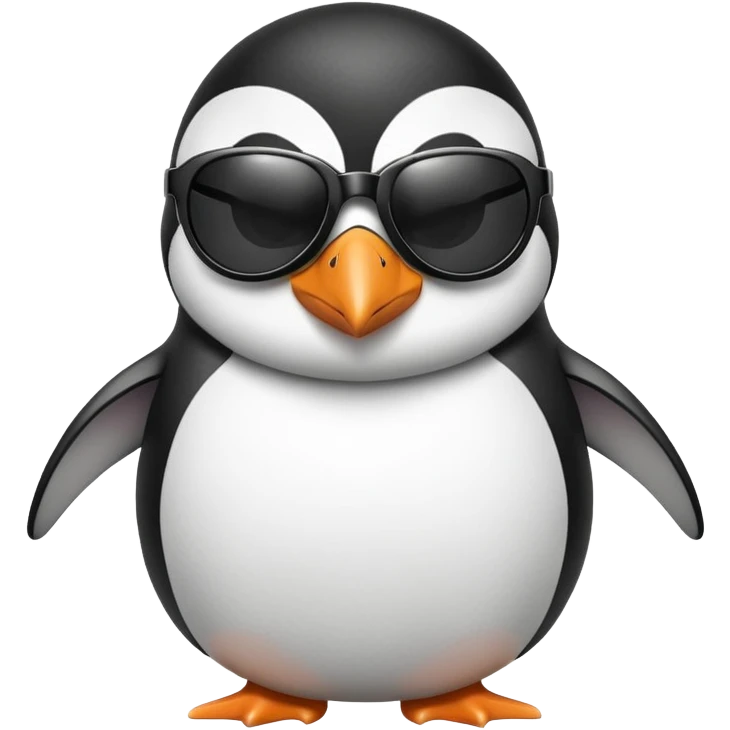 Buff penguin with sunglasses  emoji