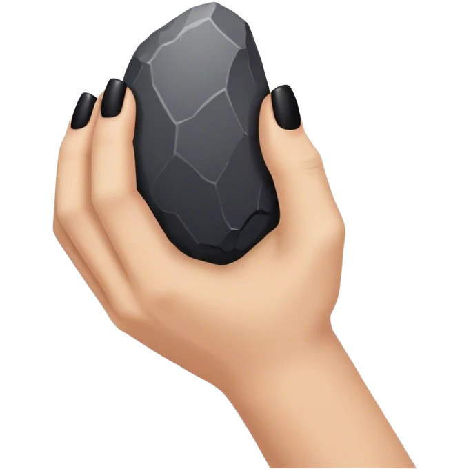 rock on hand with black nails emoji