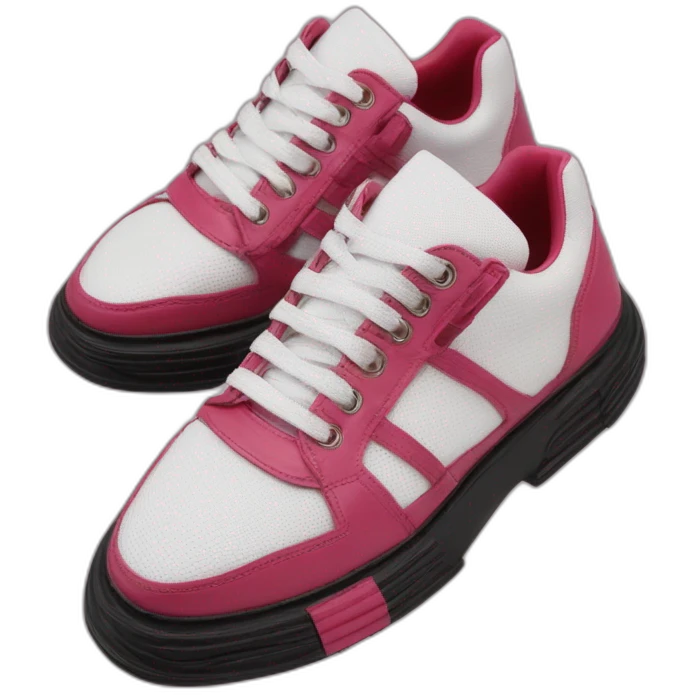 Ribber-trimmed mesh pvc sneakers crimsom emoji