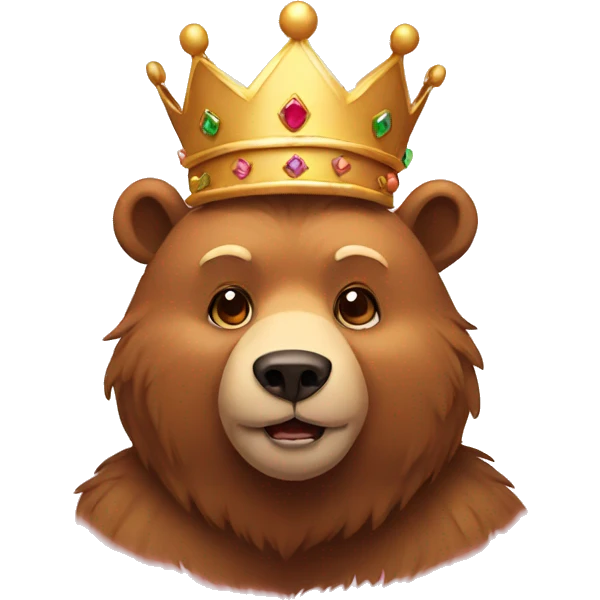 Bear wearing crown emoji