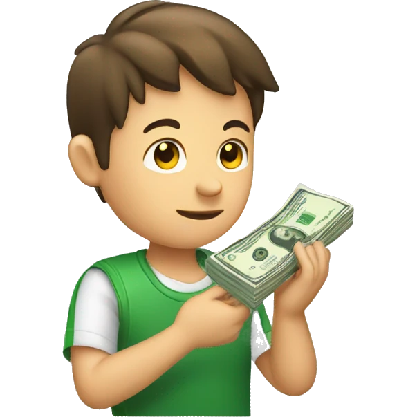 Money in boy hand emoji