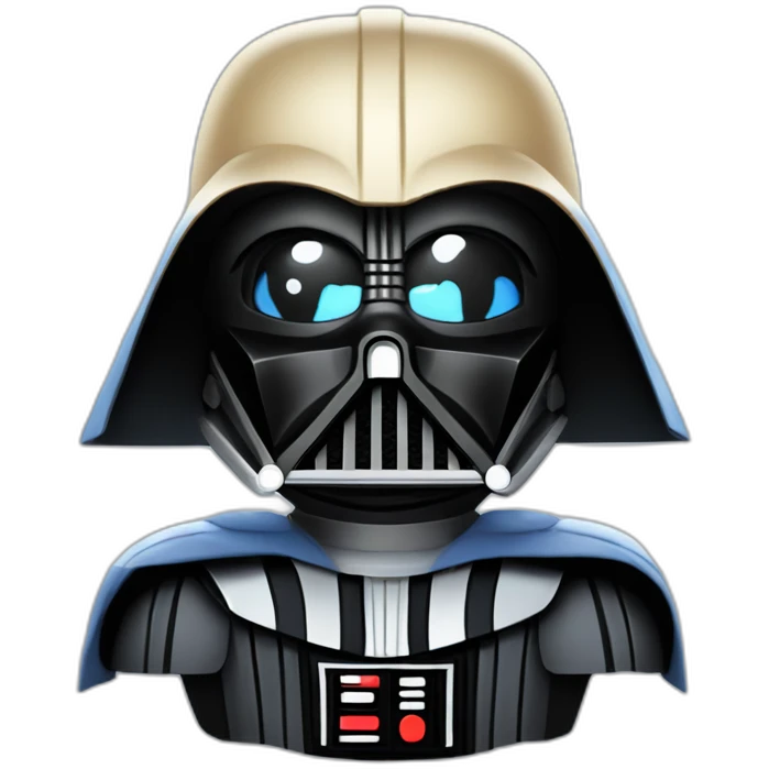 Darth vader with bleu lightsabee emoji