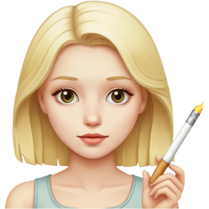 Blonde girl with joint emoji