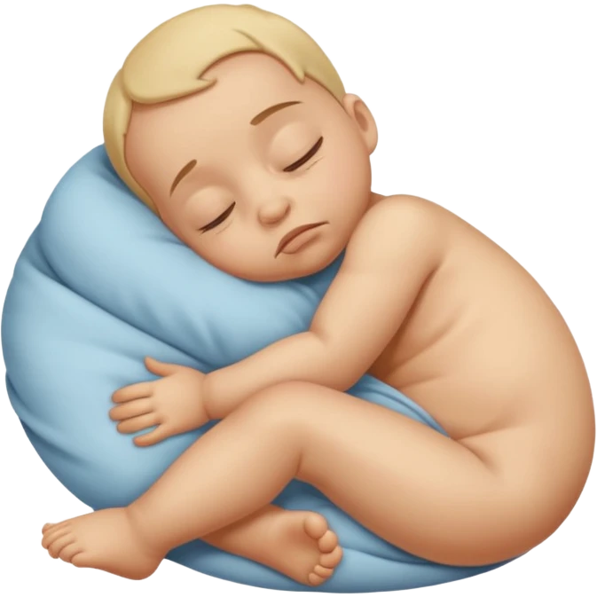High resolution of   realistic full body sleepy baby distorted , no extra hybrid emoji