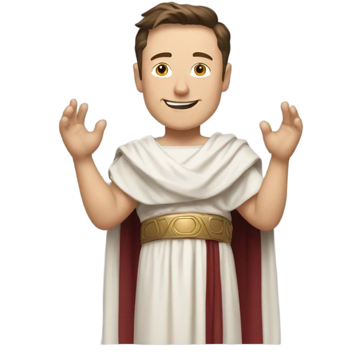 Elon musk doing roman greeting emoji