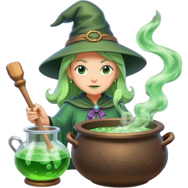 green witch cooking potion emoji