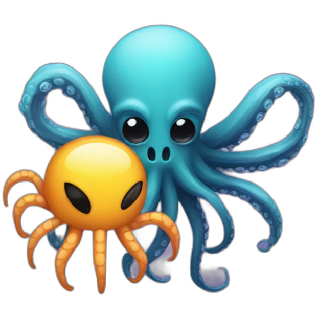 Octopus and spider like alien emoji