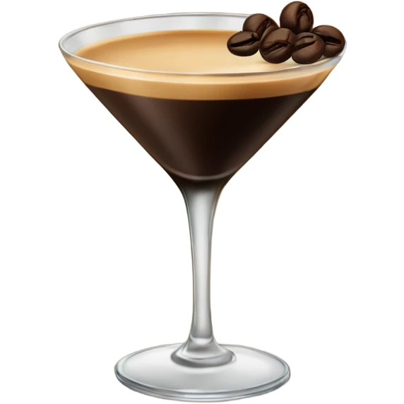 Full glass of Espresso Martini with Coffee Bean Garnish emoji