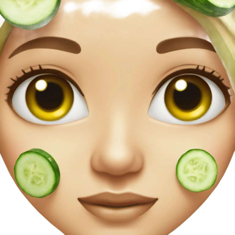 girl with cucumber spa on her eyes  emoji