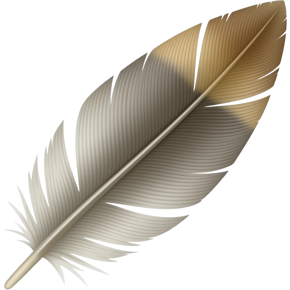skinny feather with no barbules -  no background copy/paste emoji