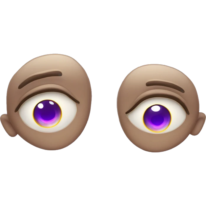 both eyes closed but the third eye opens with a purple pupil and glowing  emoji